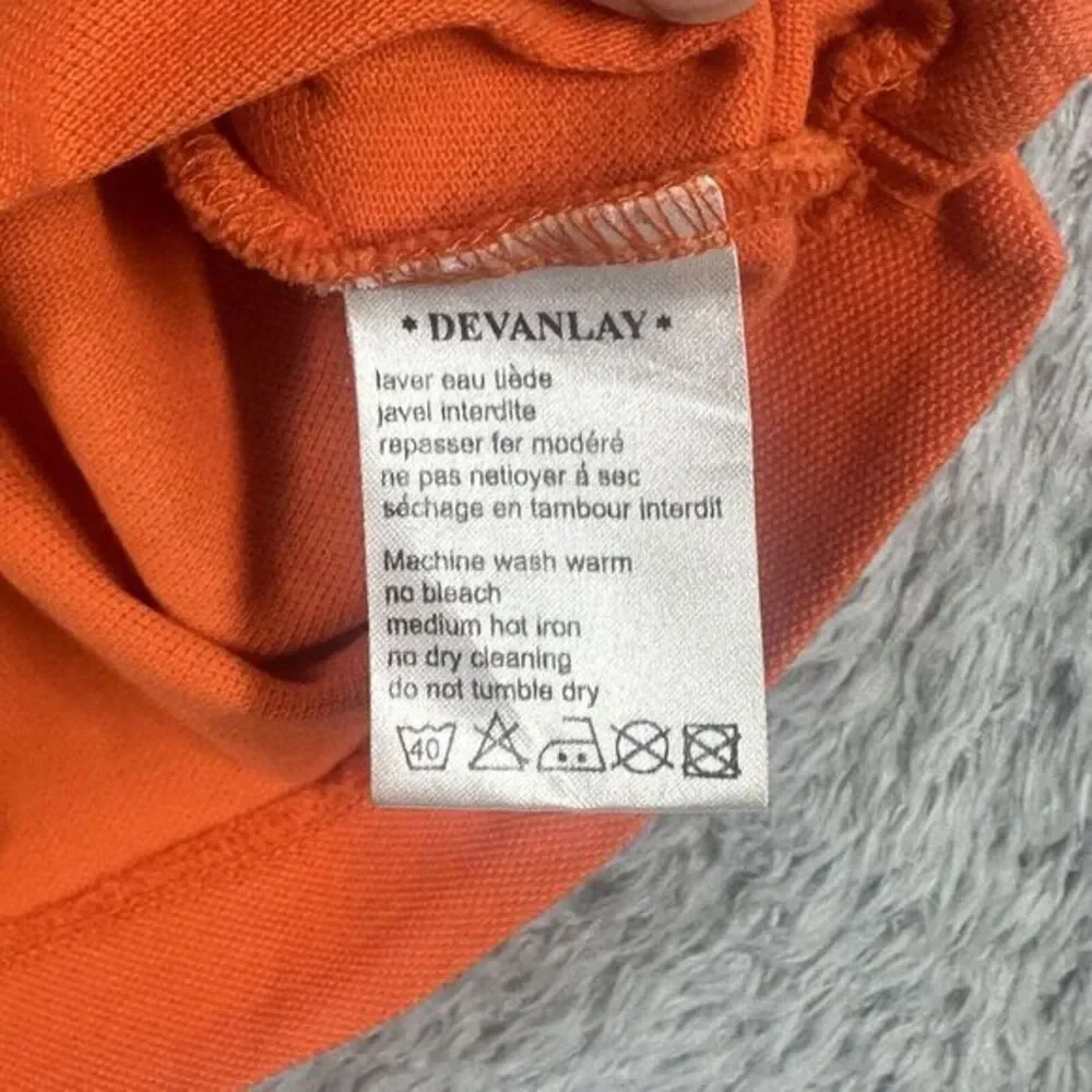 LACOSTE Mens Polo Shirt Size 7‎ 2XL Orange Cotton